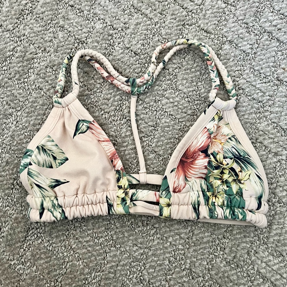 MONTCE SWIM TOMMI FLORAL BRAIDED BATHING SUIT TOP